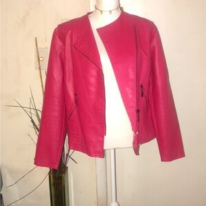 Women's Red Leather Jacket